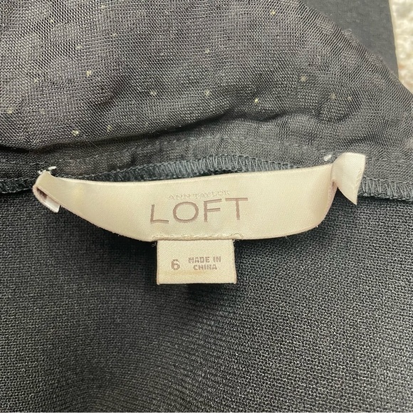 Ann Taylor Loft Black Sleeveless Collared Sheer Top Leopard Print Mini Dress 6 - Picture 6 of 10